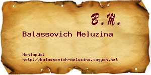 Balassovich Meluzina névjegykártya